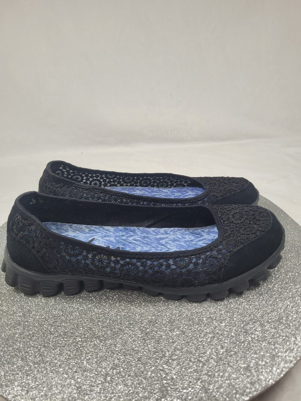 Skechers EZ Flex 2 Flighty Slip On Ballet Flats 22836 Lace Memory Foam Sz 8.5 - Picture 3 of 11